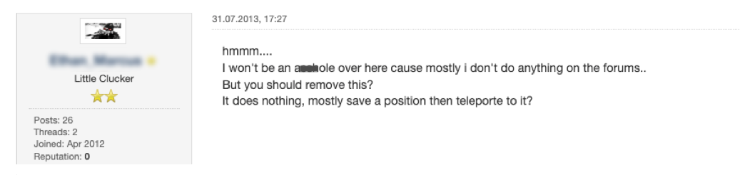 A reply from the SA:MP Forums
