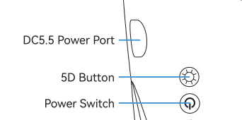 5D multi functional button on the VR04 Analog Goggles.
