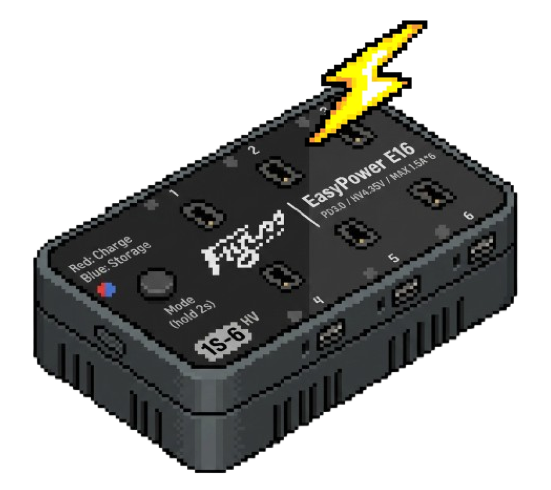 Pixel style image illustration of the Flywoo EasyPower E16